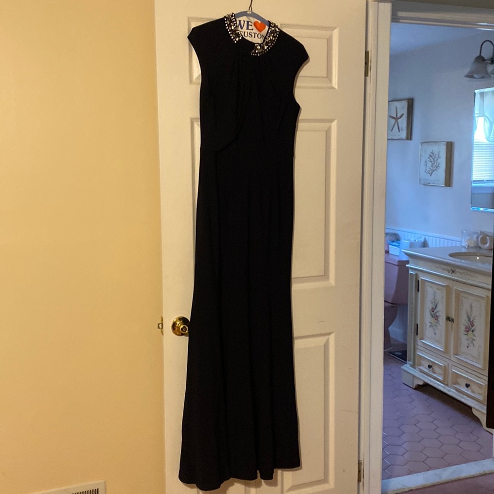 Vince Camuto Beaded Midnight Navy Gown